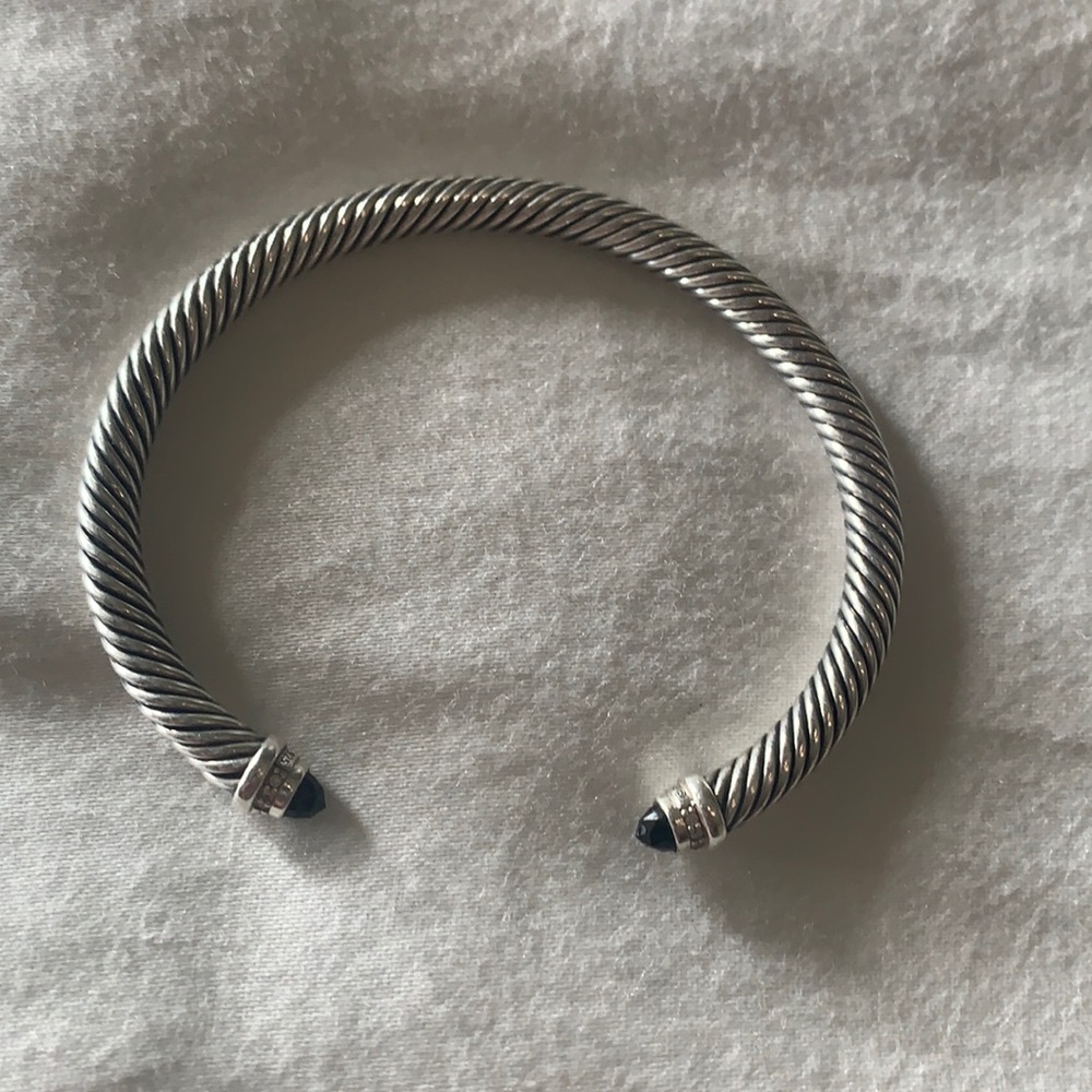 DAVID YURMAN 5mm Black Onyx & Diamond Cuff.